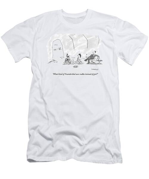 A Caveman And Cavewoman Sit On The Floor #1 T-Shirt