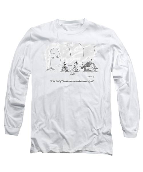 A Caveman And Cavewoman Sit On The Floor #1 Long Sleeve T-Shirt