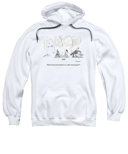 A Caveman And Cavewoman Sit On The Floor #1 Sweatshirt
