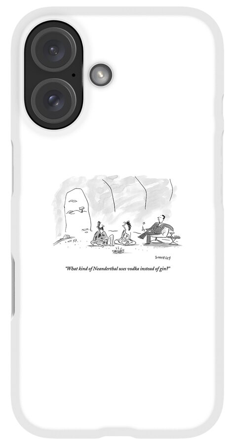 iPhone Case - A Caveman And Cavewoman Sit On The Floor #1 by Liza Donnelly