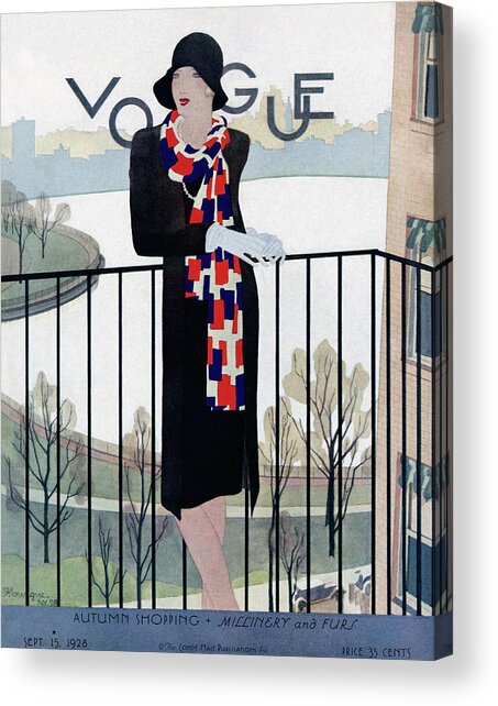 A Vintage Vogue Magazine Cover Of A Woman #1 Acrylic Print