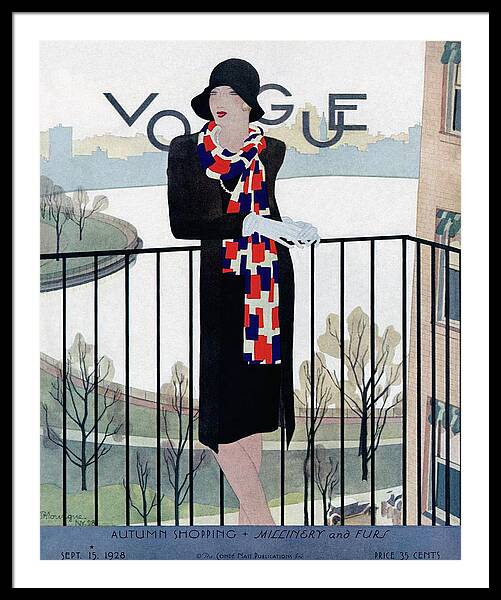 A Vintage Vogue Magazine Cover Of A Woman #1 Framed Print