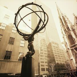 Atlas Sculpture In New York City by Horst P. Horst