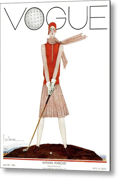 A Vintage Vogue Magazine Cover Of A Woman #12 Metal Print