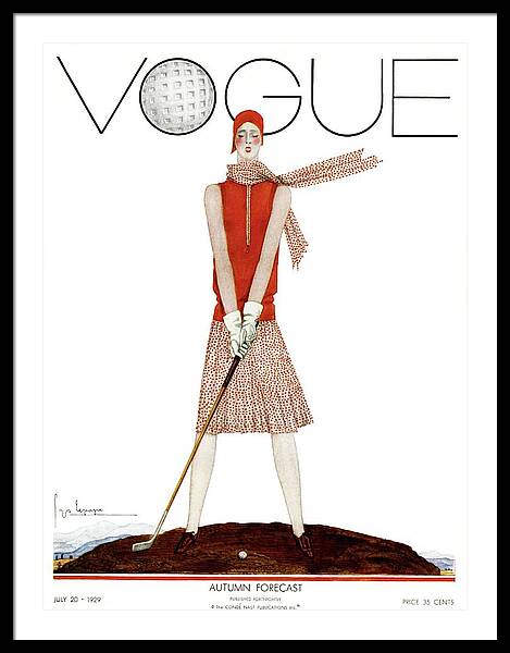 A Vintage Vogue Magazine Cover Of A Woman #12 Framed Print