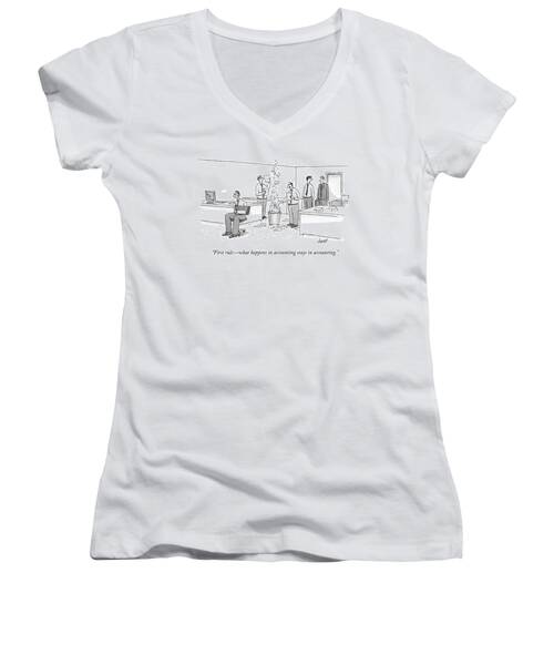 First Rule - What Happens In Accounting Stays Women's V-Neck