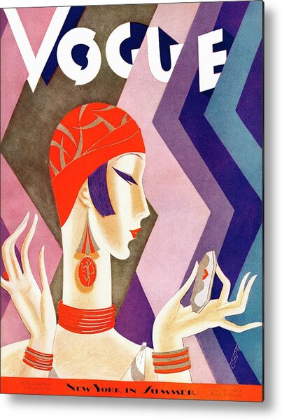 A Vintage Vogue Magazine Cover Of A Woman #7 Metal Print