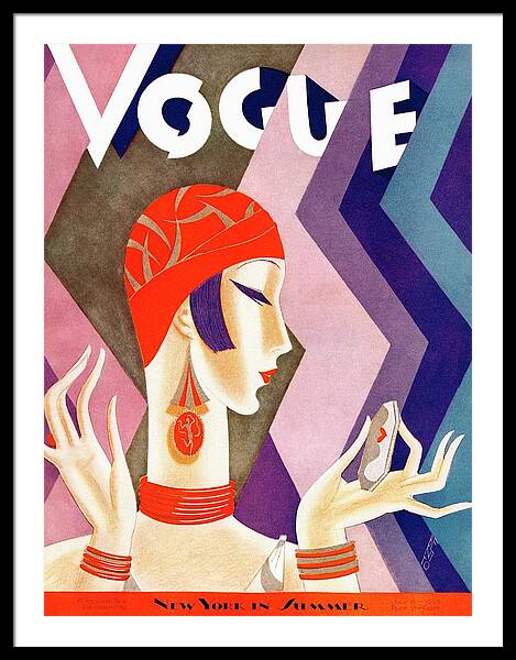 A Vintage Vogue Magazine Cover Of A Woman #7 Framed Print