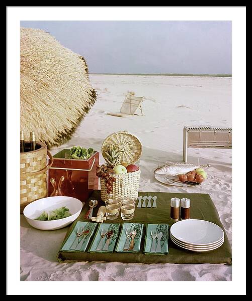 A Beach Picnic Framed Print