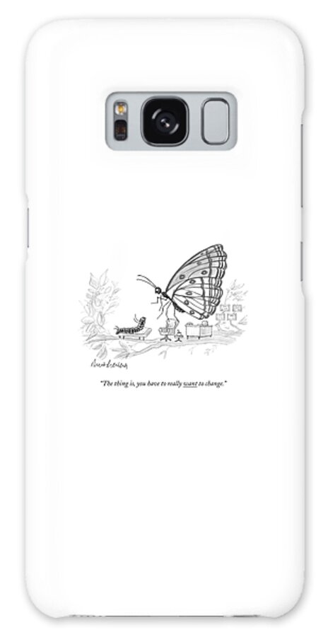Galaxy Case - A Butterfly Speaks To A Caterpillar by Mort Gerberg