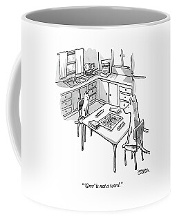A Cat And Dog Play Scrabble In A Kitchen. 'grrr' Coffee Mug