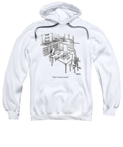 A Cat And Dog Play Scrabble In A Kitchen. 'grrr' Sweatshirt