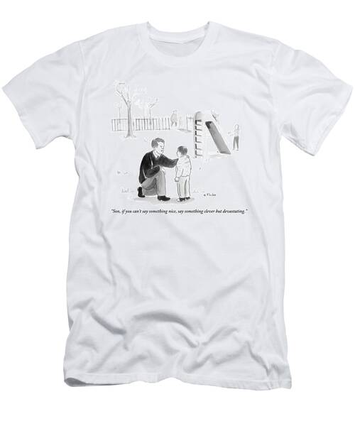 A Father Encourages His Son At The Playground T-Shirt