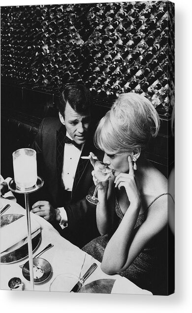 A Glamorous 1960s Couple Dining Acrylic Print