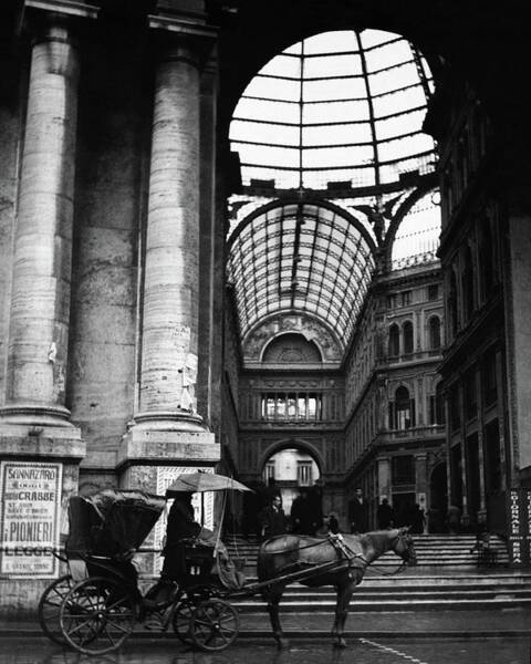 A Horse And Cart By The Galleria Umberto Art Print
