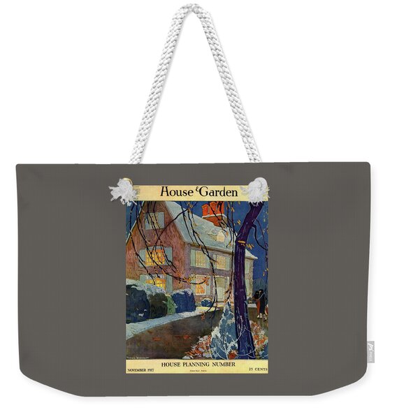 A House And Garden Cover Of A House In Winter Weekender Tote Bag