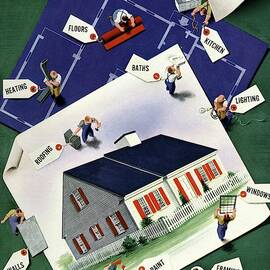 A House And Garden Cover Of A House by Paolo Garretto