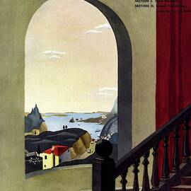 A House And Garden Cover Of A Seaside Village by Pierre Pages