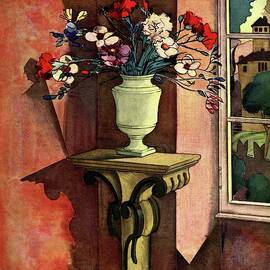 A House And Garden Cover Of A Vase Of Flowers by Bradley Walker Tomlin