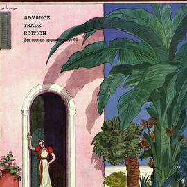A House And Garden Cover Of A Woman In A Doorway by Georges Lepape