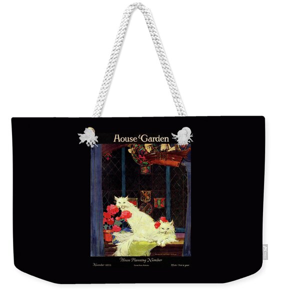 A House And Garden Cover Of White Cats Weekender Tote Bag