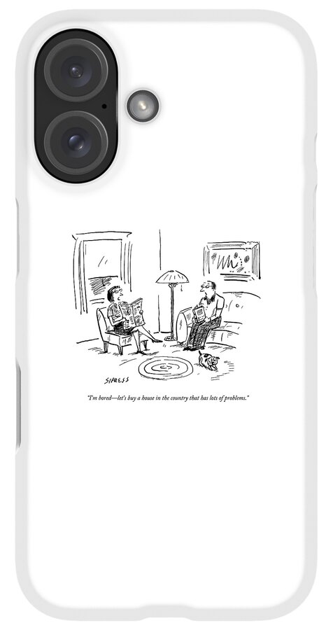 iPhone Case - A Man And A Woman Talk In Their Living Room by David Sipress
