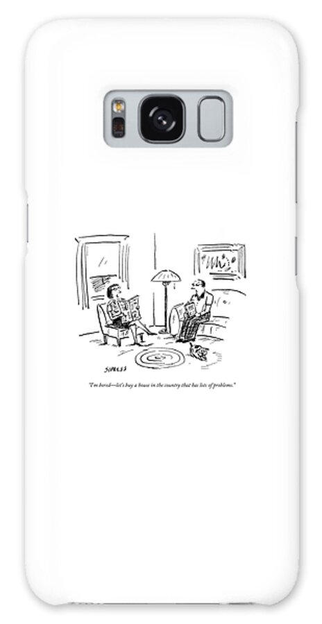 Galaxy Case - A Man And A Woman Talk In Their Living Room by David Sipress