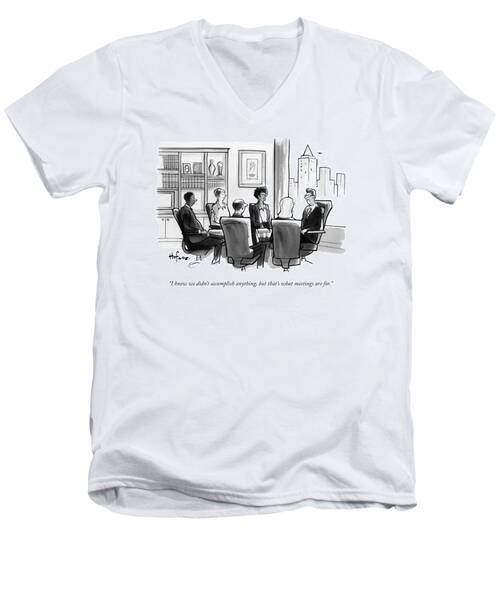 A Man Announces At A Business Conference Meeting Men's V-Neck T-Shirt