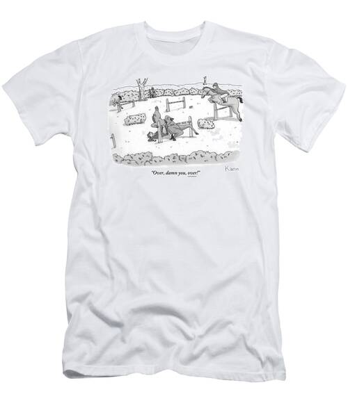 A Man Is Riding A Horse In A Competition. T-Shirt