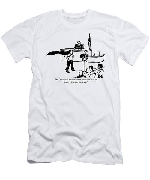 A Man Is Seen Wearing A Cape Next To A Wind T-Shirt