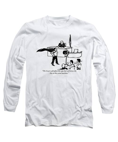 A Man Is Seen Wearing A Cape Next To A Wind Long Sleeve T-Shirt