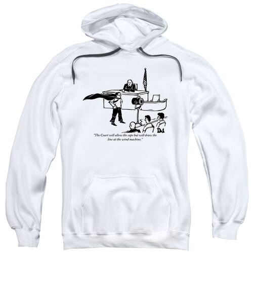 A Man Is Seen Wearing A Cape Next To A Wind Sweatshirt