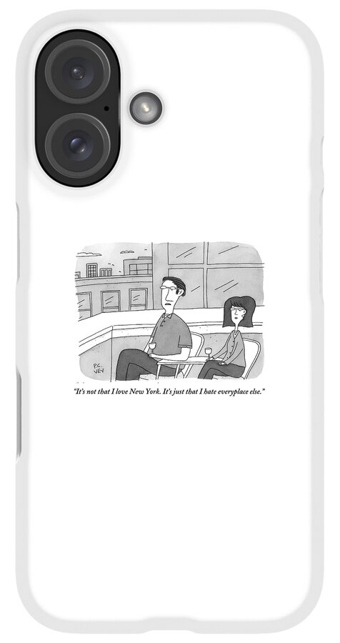 iPhone Case - A Man Speaks To A Woman On A Balcony In The City by Peter C. Vey