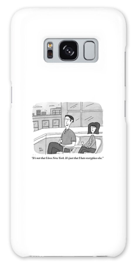 Galaxy Case - A Man Speaks To A Woman On A Balcony In The City by Peter C. Vey