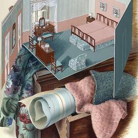 A Model Of A Bedroom On Top Of A Set Of Drawers by Victor Bobritsky