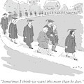 A Parade Of Graduates Is Walking. One Graduate