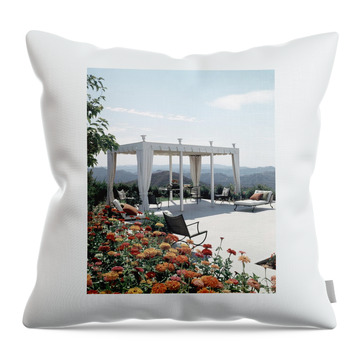 A Pavilion In The Backyard Of Bruce Macintosh's Throw Pillow