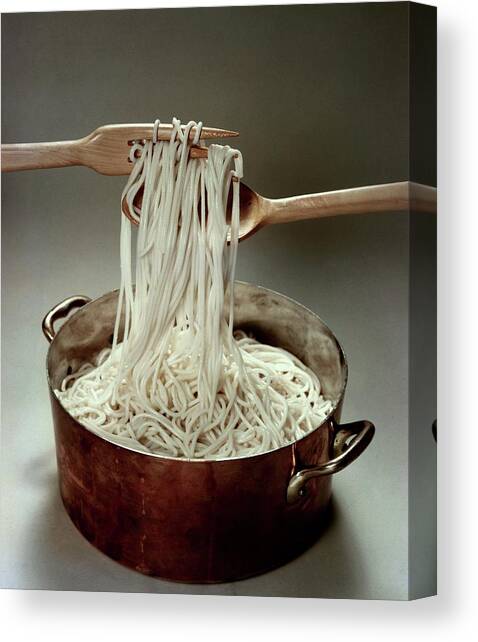 A Pot Of Spaghetti Canvas Art Print by John Stewart