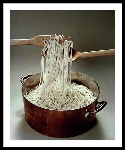 A Pot Of Spaghetti Framed Print