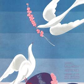 A Vintage Vogue Magazine Cover Of A Dove by Eduardo Garcia Benito