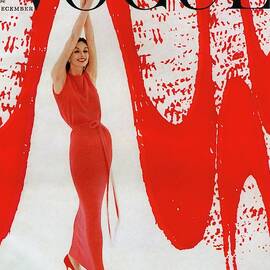 A Vogue Cover Of Anne St. Marie And Red Paint by William Bell