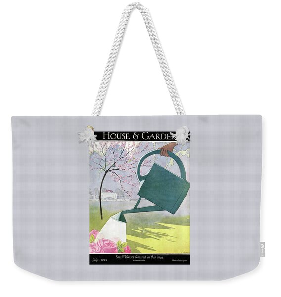 A Watering Can Above Pink Roses Weekender Tote Bag