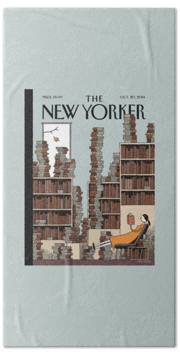 Fall Library Bath Towel