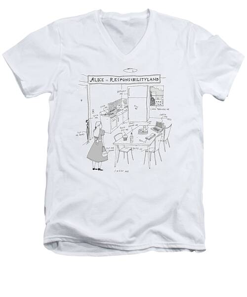 Alice In Responsibilityland Men's V-Neck T-Shirt
