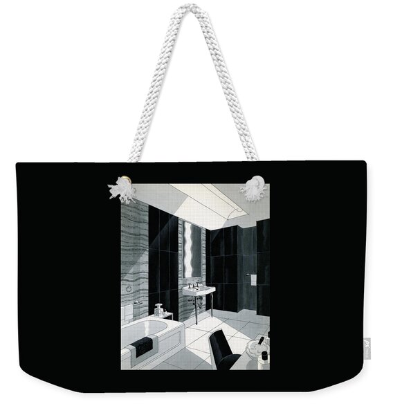 An Illustration Of A Bathroom Weekender Tote Bag