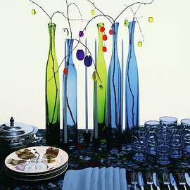 Blenko Glass Bottles by Rudy Muller