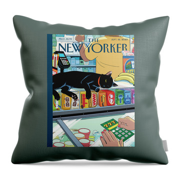 Bodega Cat Throw Pillow