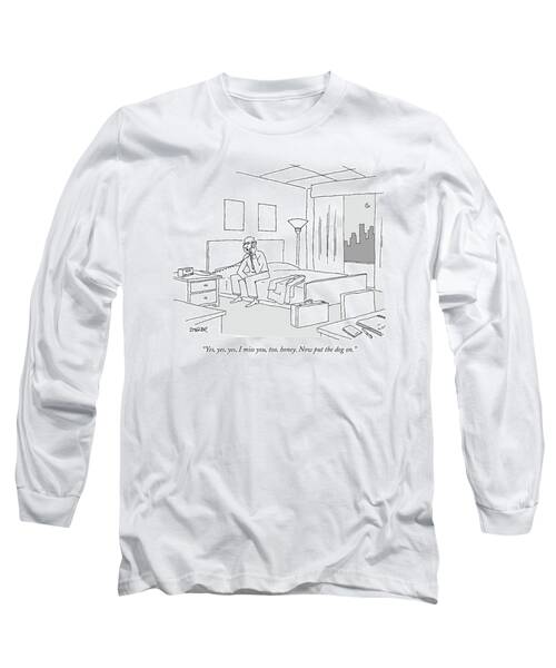 Businessman Sitting On A Bed In Hotel Room Long Sleeve T-Shirt