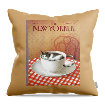 New Yorker January 6, 1992 Throw Pillow
