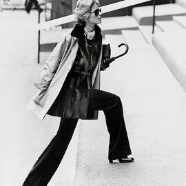 Cheryl Tiegs Wearing A Silk Raincoat by Kourken Pakchanian